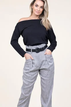 Asymmetrical Tricot Top Lorin | Black... | Dante 6 | Little Soho