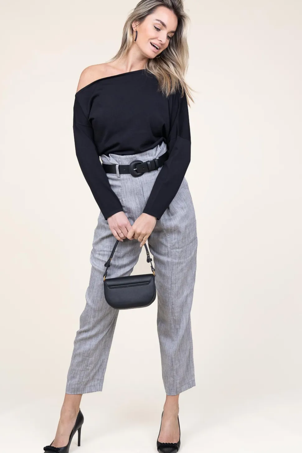 Asymmetrical Tricot Top Lorin | Black... | Dante 6 | Little Soho