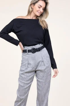 Asymmetrical Tricot Top Lorin | Black... | Dante 6 | Little Soho