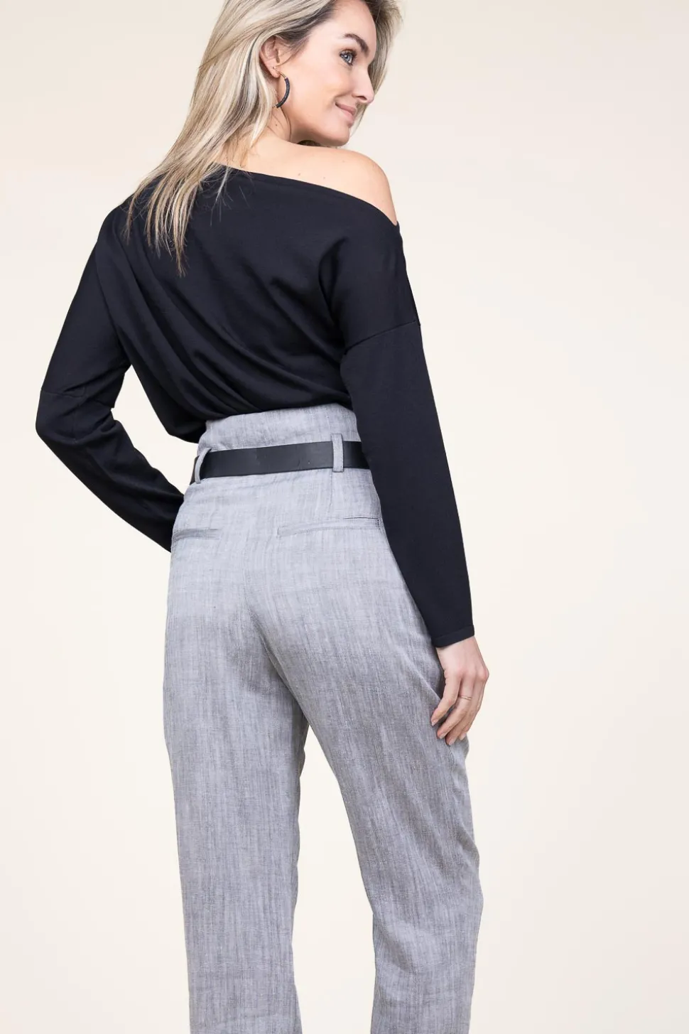 Asymmetrical Tricot Top Lorin | Black... | Dante 6 | Little Soho