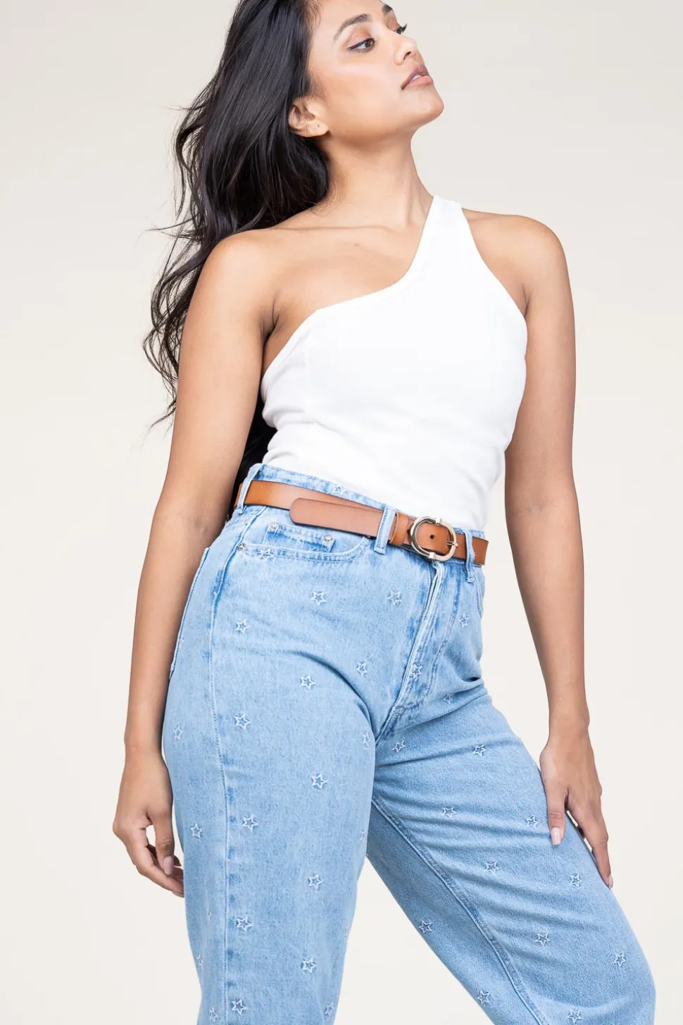Baby Rib One-Shoulder Top Siv | White... | Copenhagen Muse | Little Soho