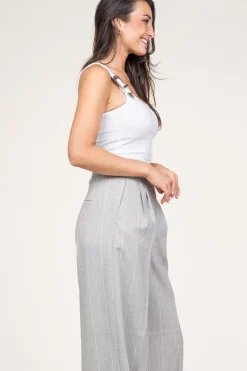 Baby Rib Top With Belt Detail Siv | White... | Copenhagen Muse | Little Soho