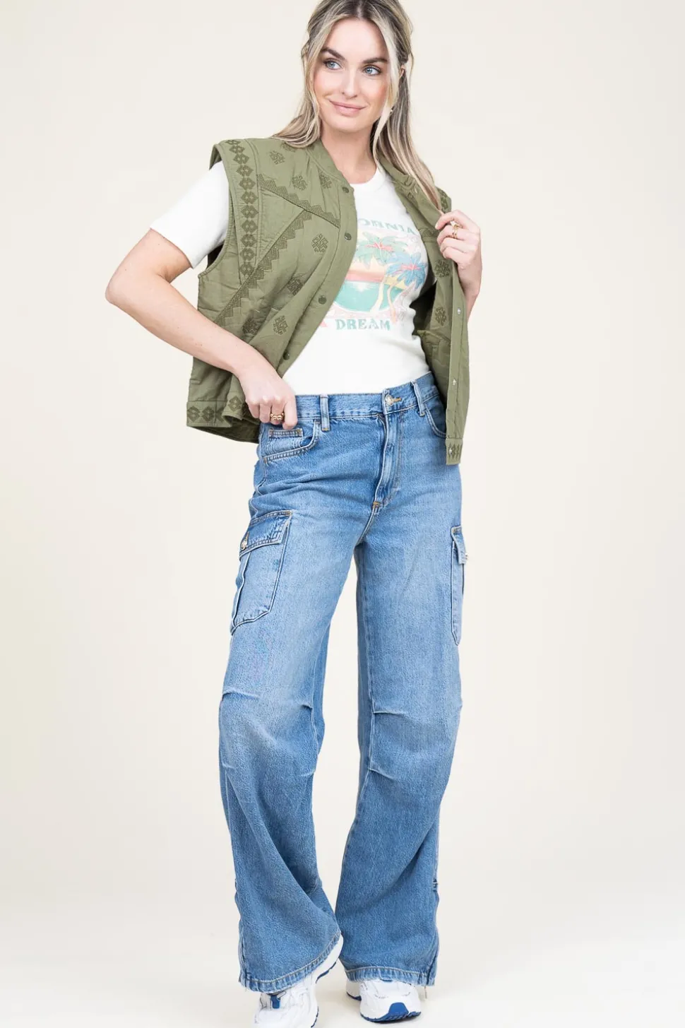 Babyrib T-Shirt With Print Cerena | Natural... | Ba&Sh | Little Soho