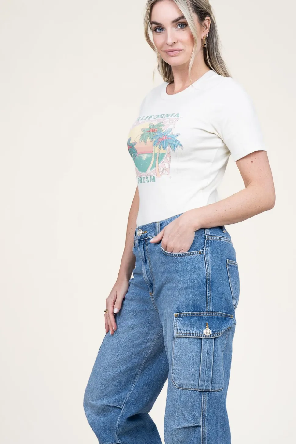 Babyrib T-Shirt With Print Cerena | Natural... | Ba&Sh | Little Soho
