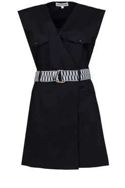 Belted Poplin Dress Relmarr | Black... | Kocca | Little Soho