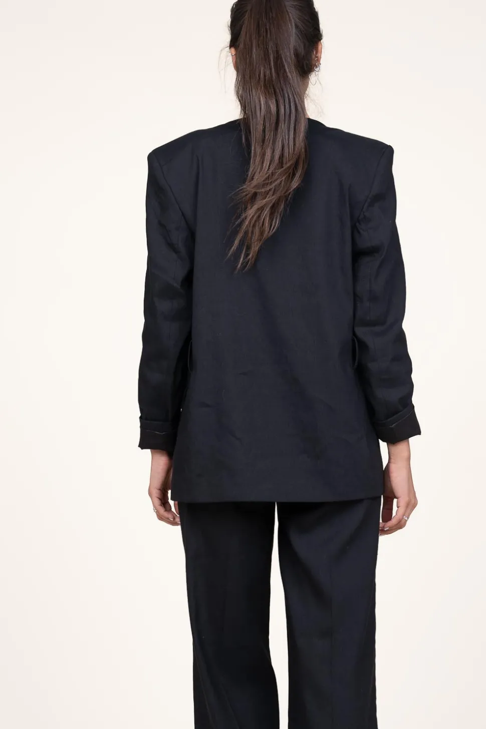 Blazer In Linen Blend Sera | Black... | Dante 6 | Little Soho