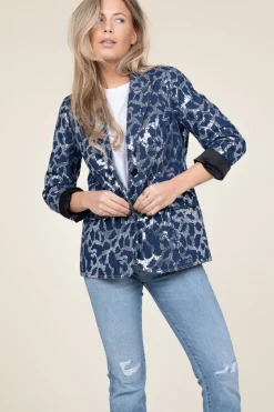 Blazer With Sequins Segal | Blue... | Co'Couture | Little Soho