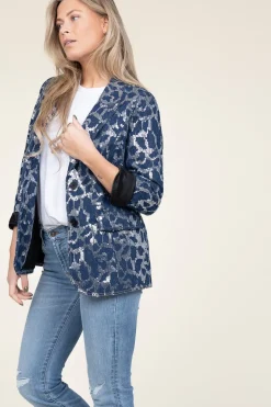 Blazer With Sequins Segal | Blue... | Co'Couture | Little Soho