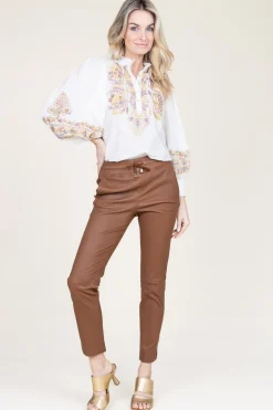 Blouse With Colored Embroidery Neil | White... | Antik Batik | Little Soho