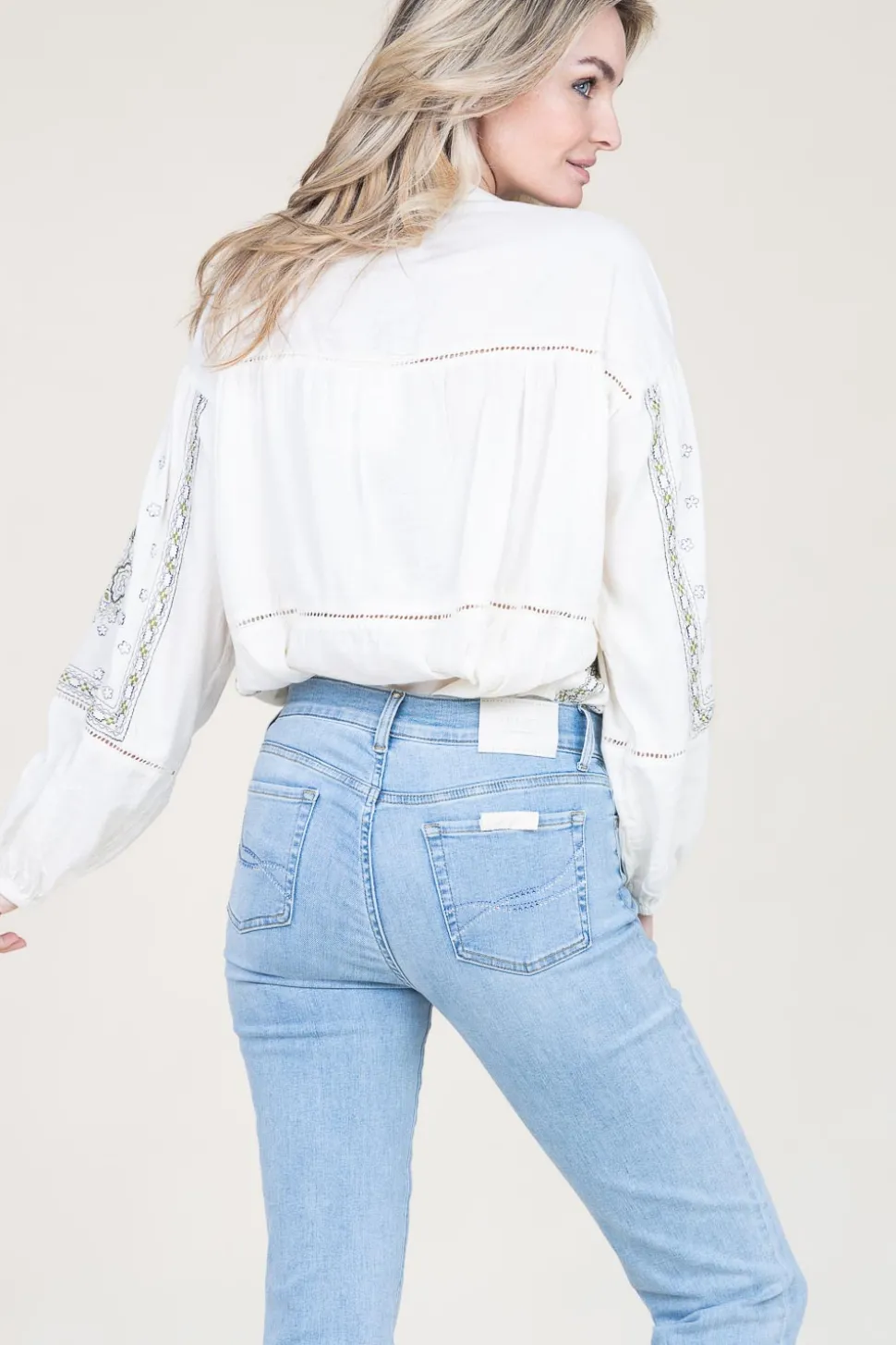 Blouse With Embroidery Dita | Natural... | Stella Forest | Little Soho