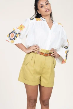 Blouse With Embroidery Valentina | Natural... | Stella Forest | Little Soho