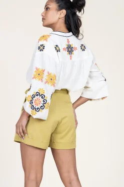 Blouse With Embroidery Valentina | Natural... | Stella Forest | Little Soho