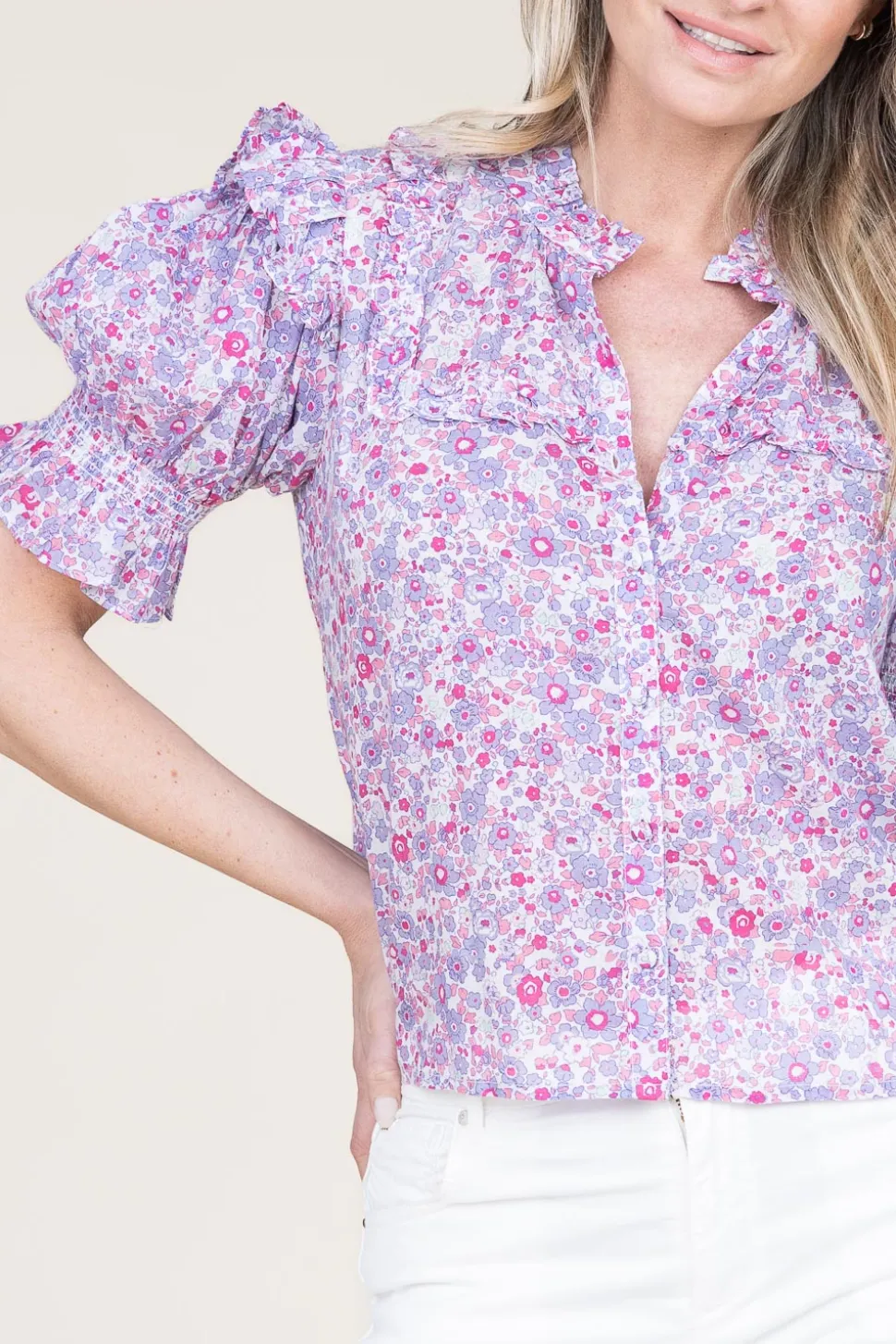 Blouse With Print Camalda | Pink... | Berenice | Little Soho