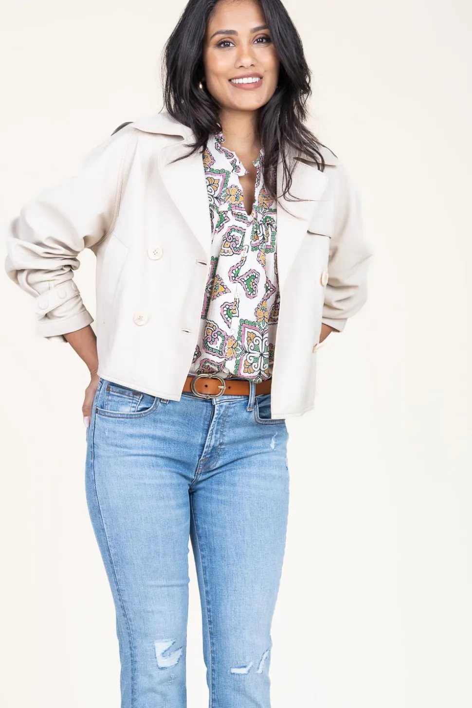Blouse With Print Minya | Natural... | Louizon | Little Soho
