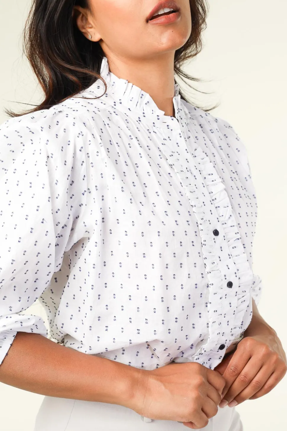 Blouse With Ruffles Perth | White... | Lollys Laundry | Little Soho