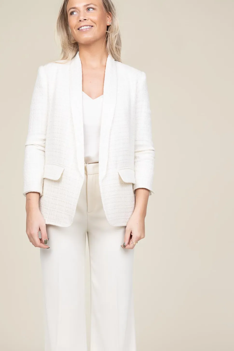 Boucle Blazer With Lurex Araz Coco | Natural... | Est'Seven | Little Soho