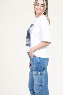 Boxy T-Shirt With Print Muse | Natural... | Copenhagen Muse | Little Soho