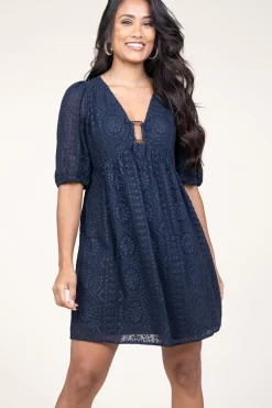 Broidery Dress With Deep V-Neck Brancia | Blue... | Ba&Sh | Little Soho