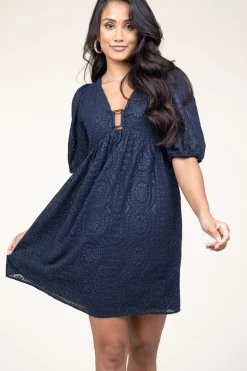 Broidery Dress With Deep V-Neck Brancia | Blue... | Ba&Sh | Little Soho