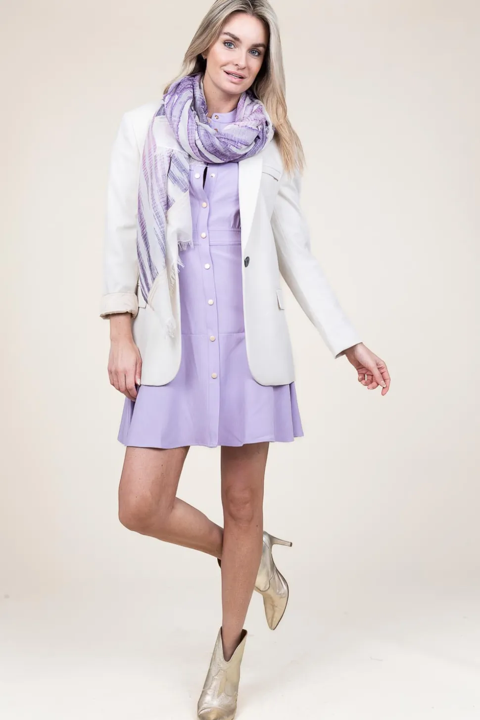 Button-Down Dress Coline | Purple... | Suncoo | Little Soho