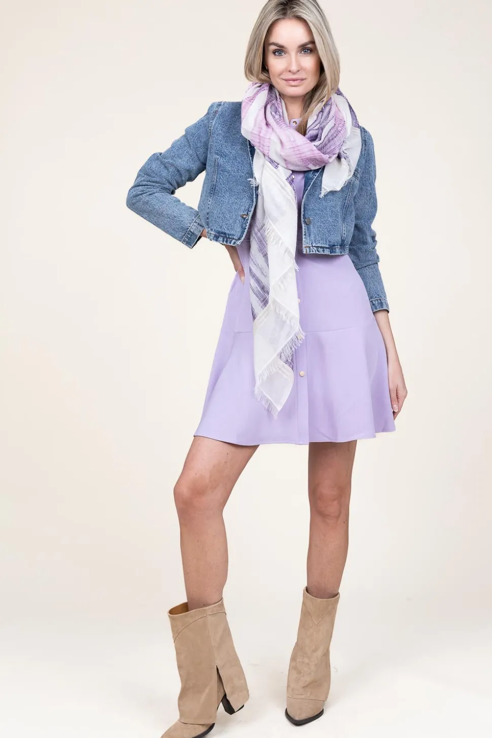 Button-Down Dress Coline | Purple... | Suncoo | Little Soho