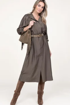 Button-Through Dress Mazar | Green... | Second Female | Little Soho