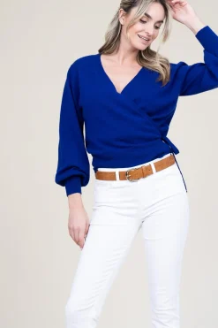 Cashmere Wrap Sweater Belinda | Blue... | Absolut Cashmere | Little Soho