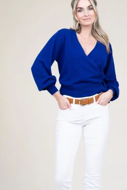 Cashmere Wrap Sweater Belinda | Blue... | Absolut Cashmere | Little Soho
