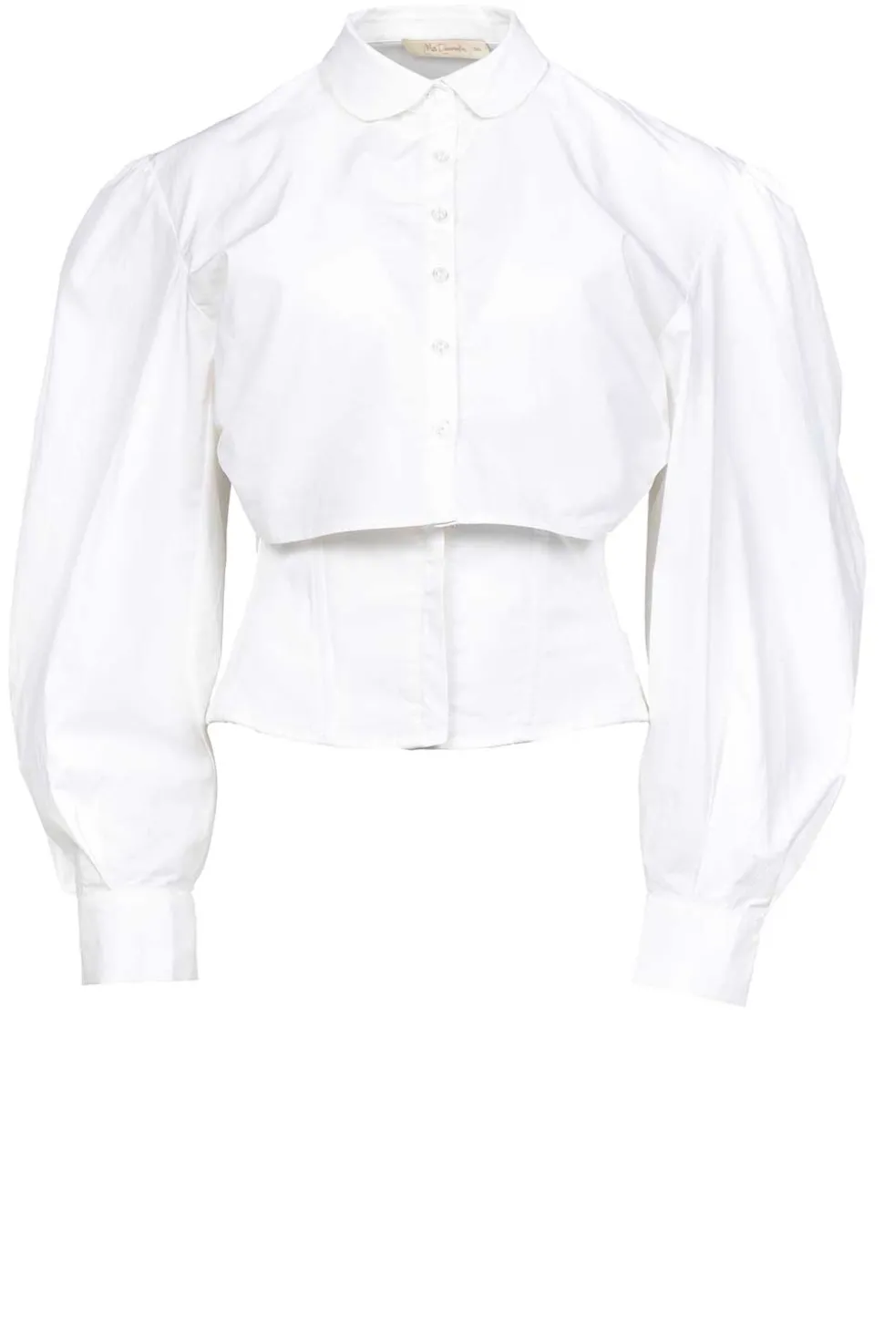 Cotton Blouse With Corset Detail Vicotoire | White... | Mes Demoiselles | Little Soho