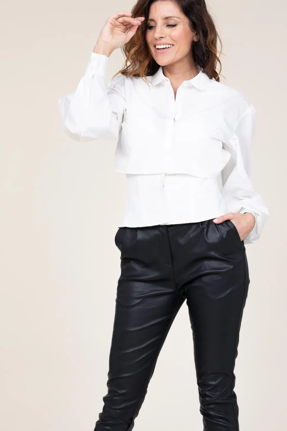 Cotton Blouse With Corset Detail Vicotoire | White... | Mes Demoiselles | Little Soho