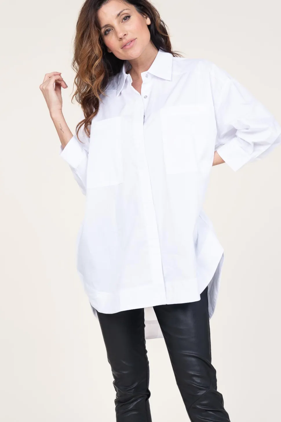 Cotton Blouse With Pockets Cotton | White... | Co'Couture | Little Soho