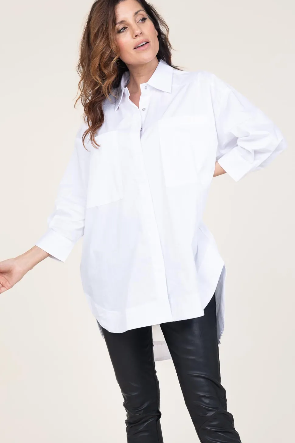 Cotton Blouse With Pockets Cotton | White... | Co'Couture | Little Soho