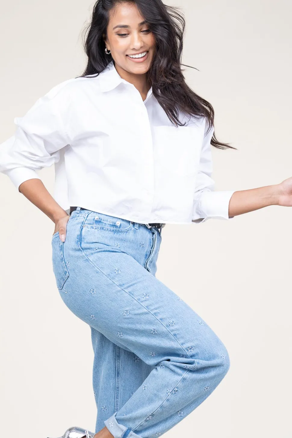 Cotton Cropped Blouse Charm | White... | Second Female | Little Soho