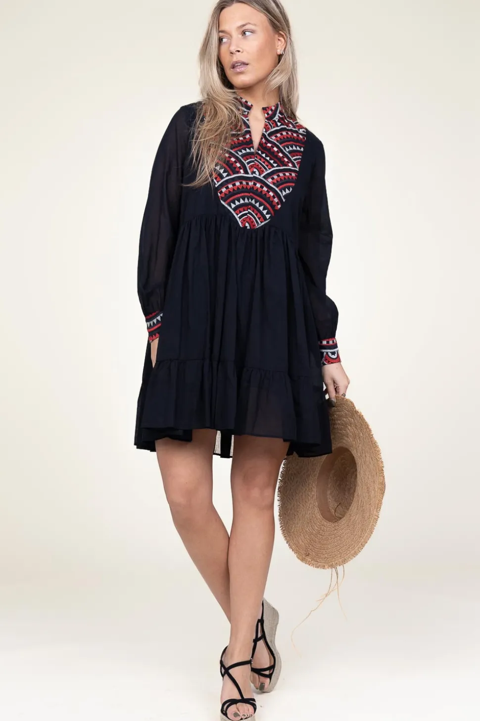 Cotton Dress Alexa | Black... | Greek Archaic Kori | Little Soho