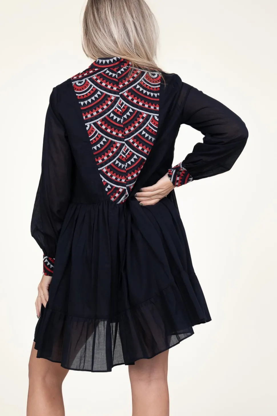 Cotton Dress Alexa | Black... | Greek Archaic Kori | Little Soho