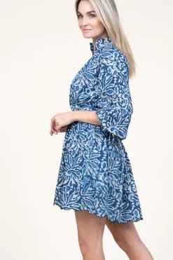 Cotton Dress With Print Dounya | Blue... | Ibana | Little Soho