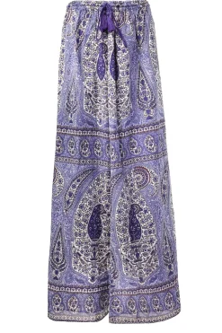 Cotton Maxi Skirt With Paisley Print Tajar | Blue... | Antik Batik | Little Soho