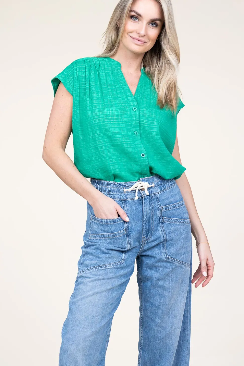 Cotton Mix Blouse Ophelia | Green... | Stella Forest | Little Soho