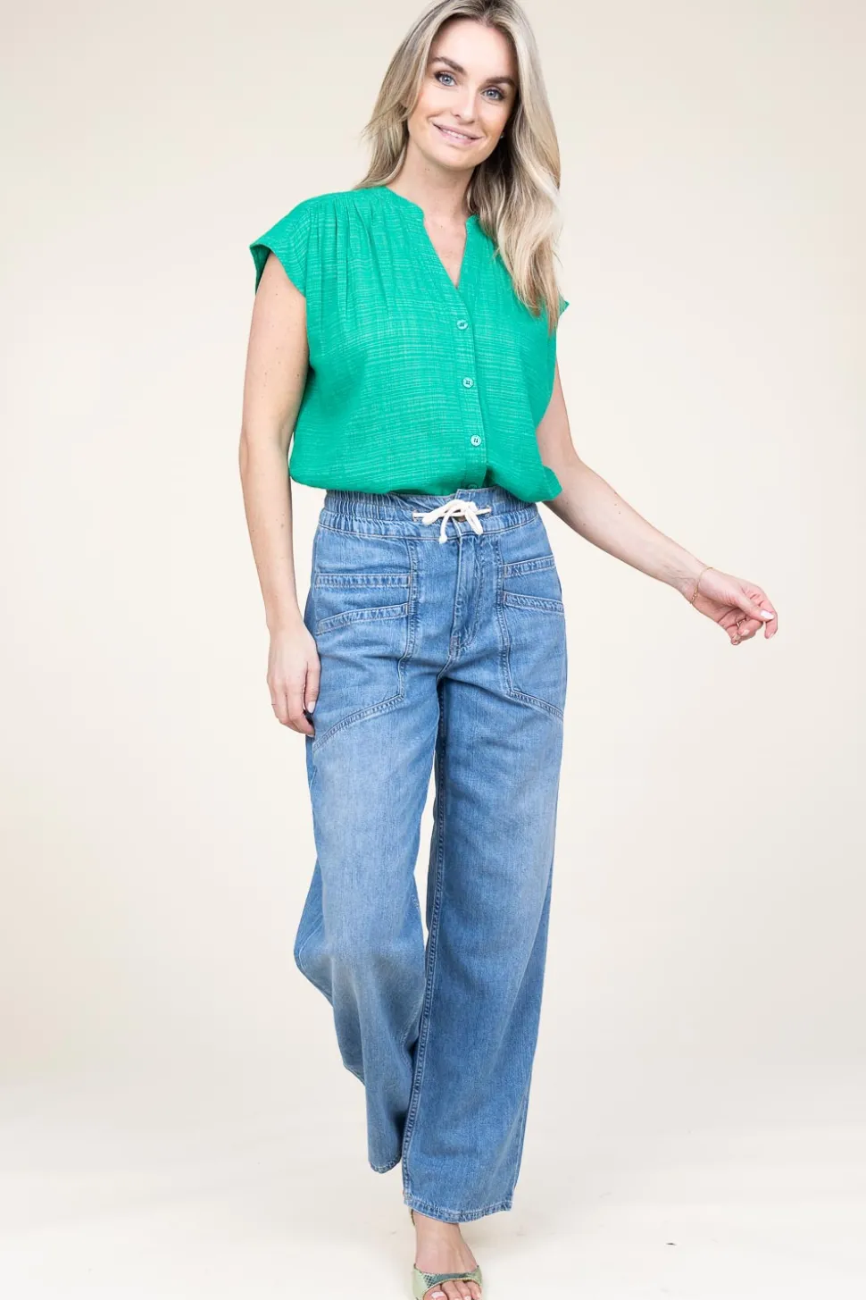 Cotton Mix Blouse Ophelia | Green... | Stella Forest | Little Soho