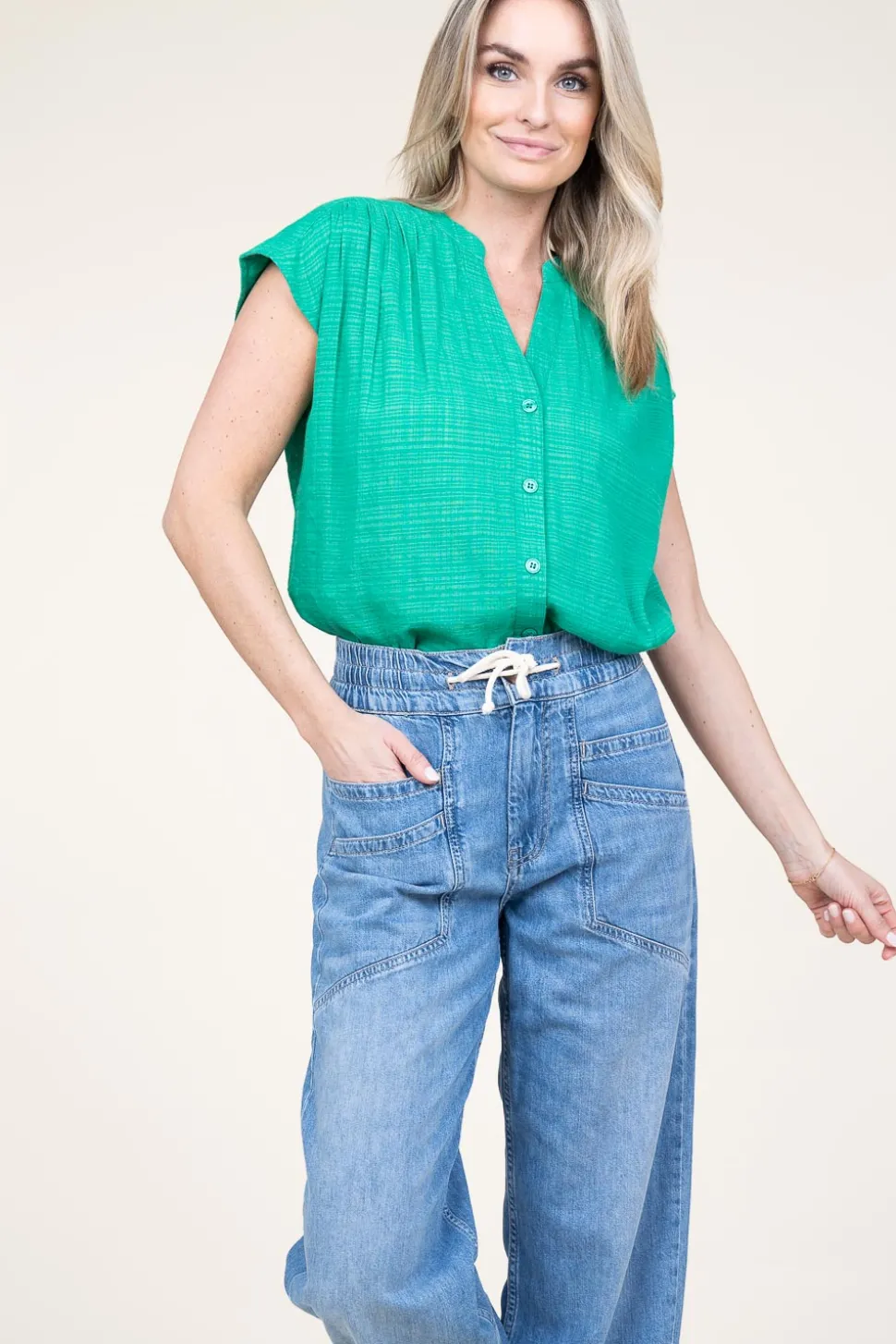 Cotton Mix Blouse Ophelia | Green... | Stella Forest | Little Soho