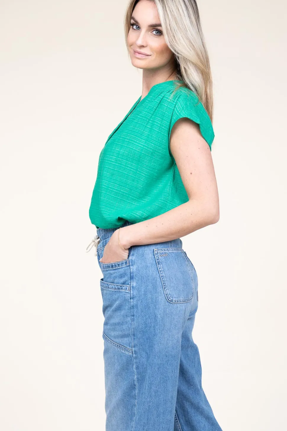 Cotton Mix Blouse Ophelia | Green... | Stella Forest | Little Soho