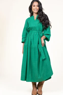 Cotton Mix Maxi Dress Ophelia | Green... | Stella Forest | Little Soho