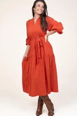 Cotton Mix Maxi Dress Ophelia | Red... | Stella Forest | Little Soho
