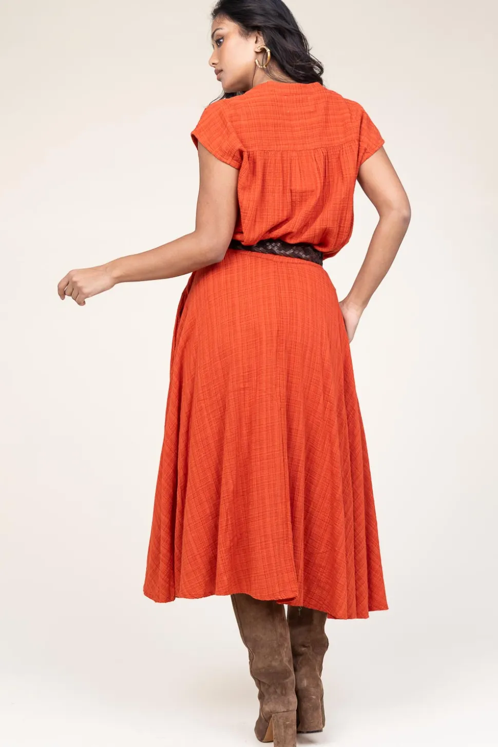 Cotton Mix Midi Skirt Ophelia | Rust... | Stella Forest | Little Soho
