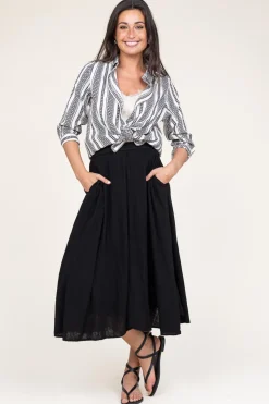 Cotton Mix With Midi Skirt Ophelia | Black... | Stella Forest | Little Soho