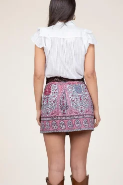 Cotton Paisley Print Skirt Tajar | Red... | Antik Batik | Little Soho