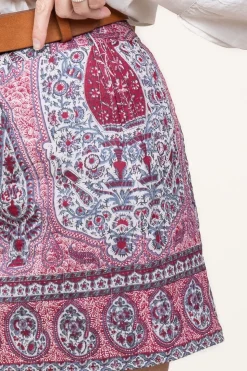 Cotton Paisley Print Skirt Tajar | Red... | Antik Batik | Little Soho