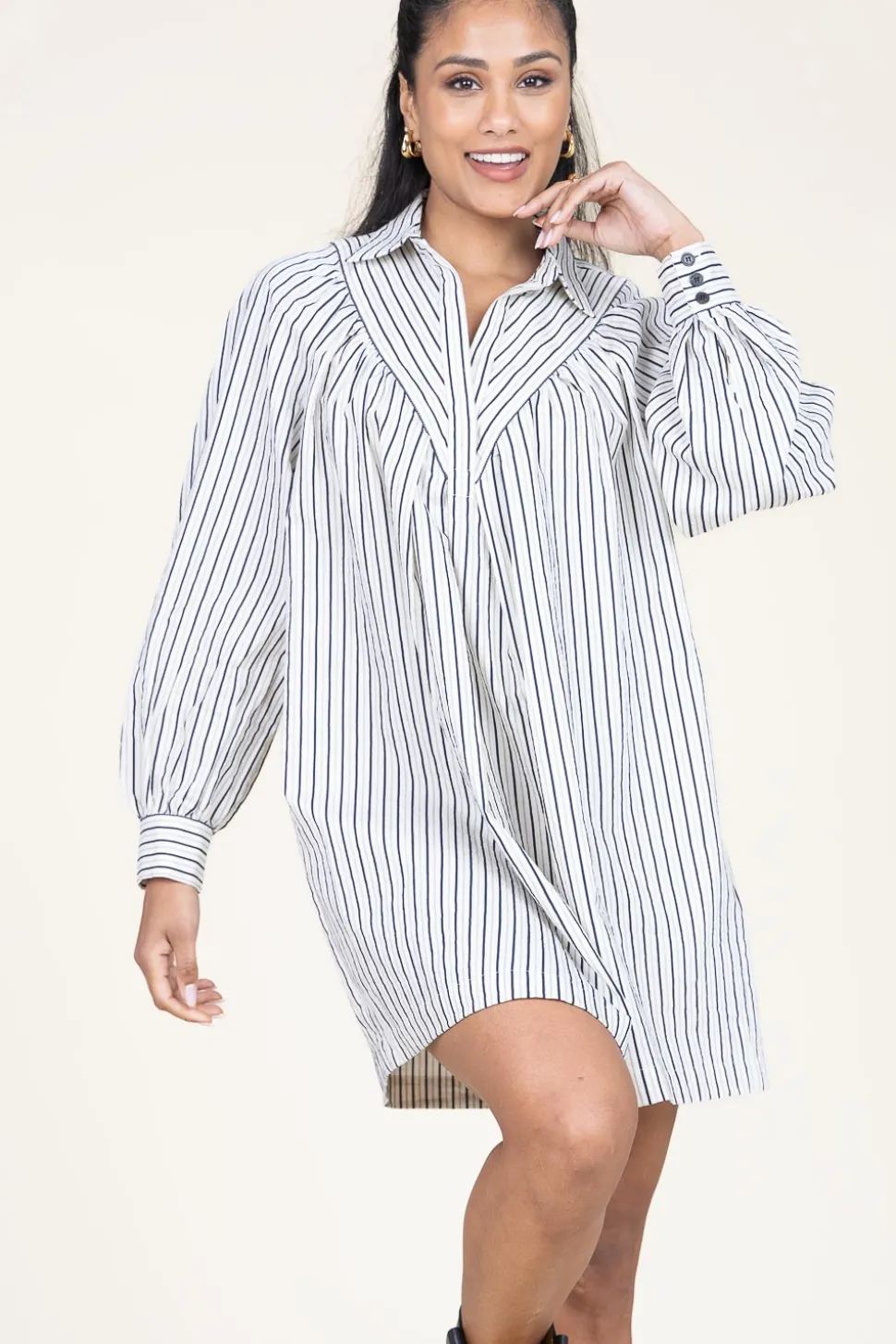 Cotton Striped Dress Fadia | Natural... | Ba&Sh | Little Soho