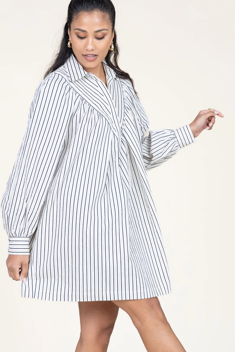 Cotton Striped Dress Fadia | Natural... | Ba&Sh | Little Soho