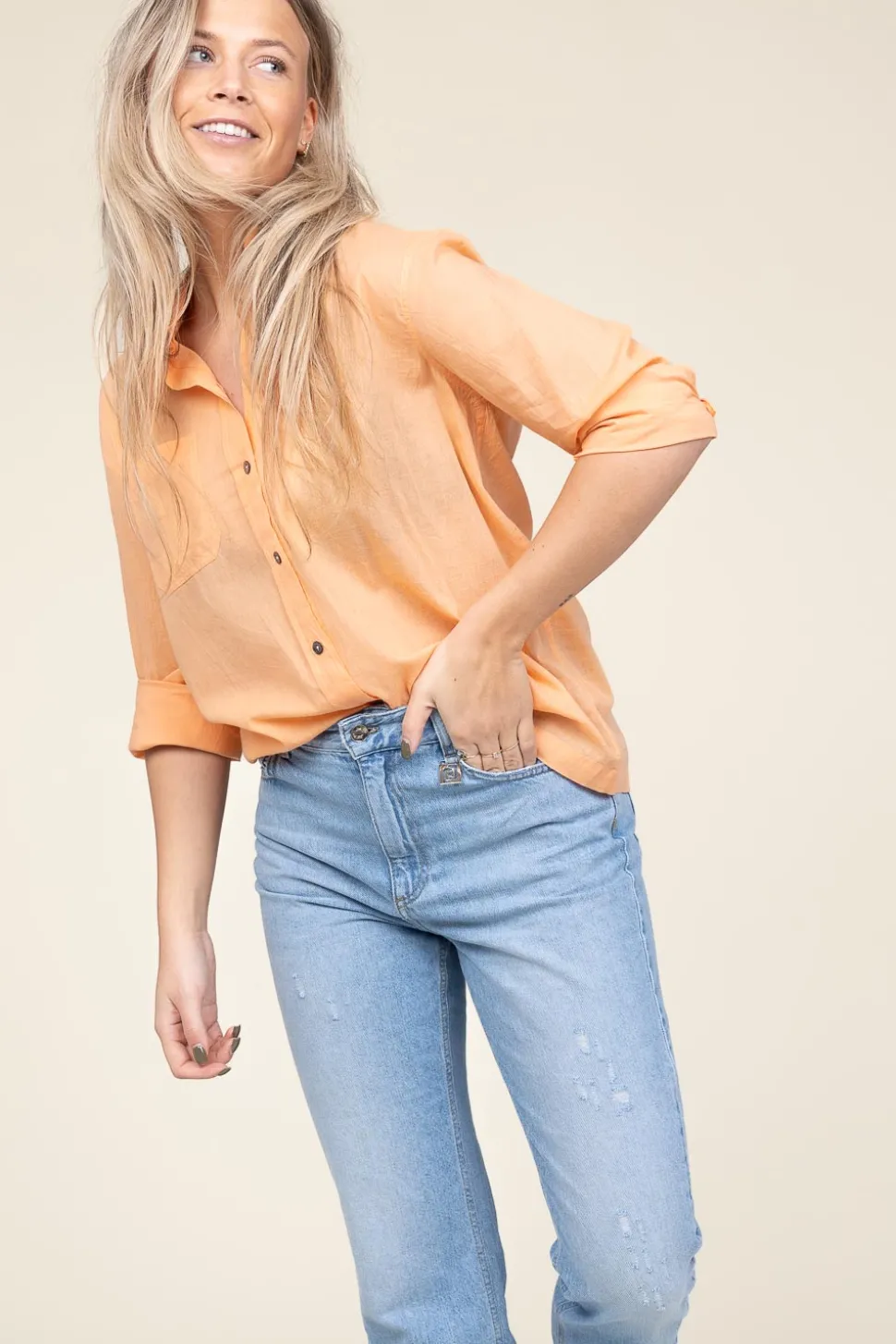 Cotton Voile Blouse Anna | Orange... | Antik Batik | Little Soho